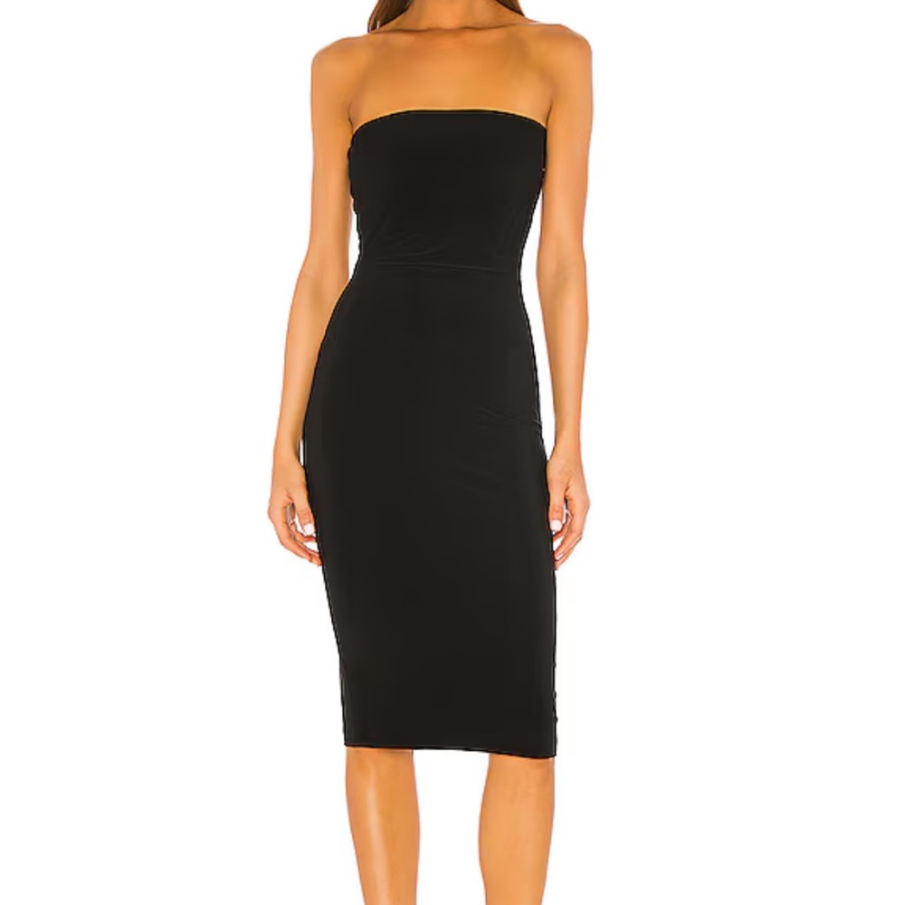 Norma Kamali Black Strapless Bodycon Dress